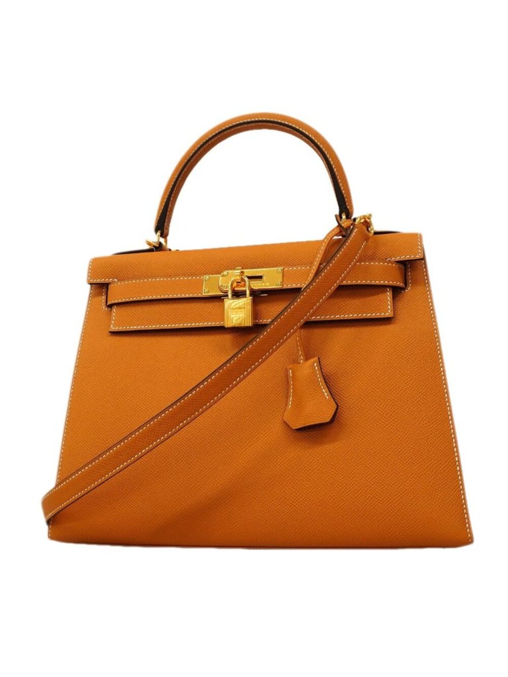 Hermes Handbag Kelly 28 Veau Epsom Gold 2-Way